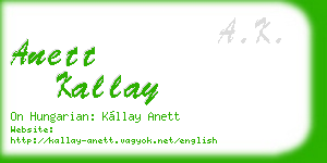 anett kallay business card